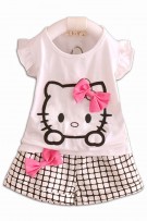 H.Kitty Patch Kids Top + Pants (2pcs Set) - White