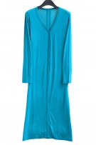 Simple Plain Maternity Long Sleeve Cardigan - Light Blue