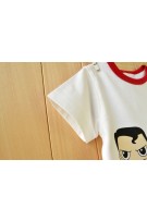 Superhero Design Short Sleeve Baby Romper-White