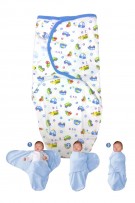 Little Car Print Swaddle Wrap - Blue