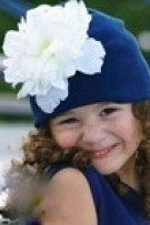 BH321 : White Flower Beanie Hat