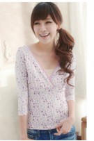 Petite Maternity + Nursing Fruits Cross Bust Top