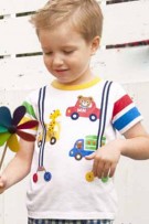 Animal And Car Print Kids T-Shirt - White