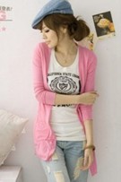 Simple Front Button Ladies Long-sleeve Cardigan