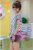 Woman With Polka Dots Print Top 