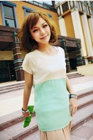 Colour Block Chiffon Blouse