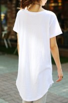 Perfume Bottle Print Ladies Tee Shirt Dress - White