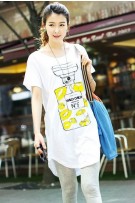 Perfume Bottle Print Ladies Tee Shirt Dress - White