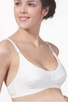 Simple Non Wire Nursing Bra - White
