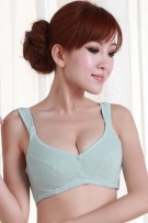Simple Front Button Polka Dot Print Underwire Nursing Bra