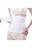 Triple Velcro Strap Cotton Slimming Belt - White