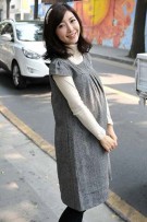 Stylish Plain Dress + Turtle Neck Long Sleeve Inner (2pcs Set)