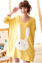 Cute Simple Rabbit Maternity Long Sleeves T-Shirt  - Yellow