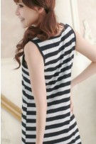 Crochet Patch Stripe Maternity + Nursing Shirt Dress 