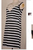 Crochet Patch Stripe Maternity + Nursing Shirt Dress 