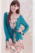 Maternity + Nursing Roses With Attached Cardigan Blouse 