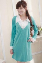 Maternity + Nursing Stylish V Collar Dress