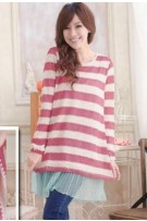 Maternity + Nursing Sleeveless Blouse With Stripes Top (2pcs Set)