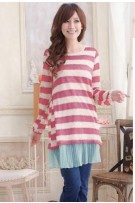 Maternity + Nursing Sleeveless Blouse With Stripes Top (2pcs Set)
