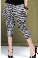 SGM8312 : Trendy Zebra Stripes Maternity Harem Capri Pants