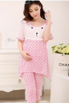 Maternity + Nursing Polka Dot Bear Set / Sleep Wear (L, XL)