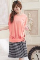 Maternity + Nursing Stripe Dress With Short Sleeve Top (2pcs Set) 