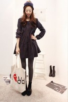 Maternity Plain Ruffle Long Sleeve Dress (M, L)