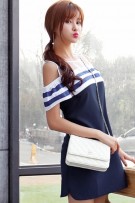 Maternity Navy Style Strapless Dress