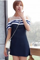 Maternity Navy Style Strapless Dress