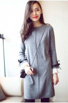 Ruffle Ribbon Long Sleeve Maternity Blouse