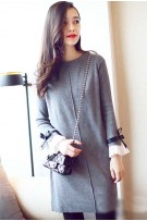 Ruffle Ribbon Long Sleeve Maternity Blouse