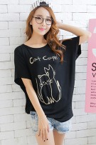 Maternity Cat Coupies Printed Short Sleeve Top