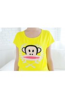 Maternity Short Sleeve Frank Monkey Printed Nursing Top