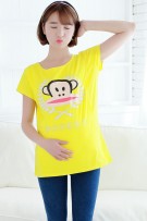 Maternity Short Sleeve Frank Monkey Printed Nursing Top