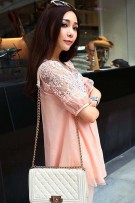Maternity Fake Diamond Lace Medium Sleeve Blouse