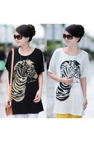 Zebra Printed Short Sleeve Maternity Top