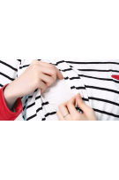 Stripe Maternity + Nursing Dress with Baby Top Set - Red