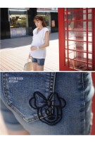 Trasher Maternity Short Denim Pants - Blue