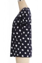 Stars Printed Maternity + Nursing Top - Dark Blue