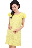 Flower Design Maternity Short Sleeve Dress 