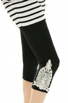 Simple Maternity Capri Legging Pants - Black