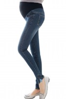 Slim Fit Maternity Denim Pants - Blue