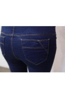 Slim Fit Simple Maternity Denim Long Pants ( M, L, XL, XXL, XXXL ) - Dark Blue