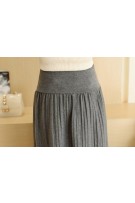 Simple Plain Pleated Maternity Skirt ( M, L ) - Black