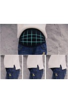Korean Style Slim Fit With D.Duck Badges & Busted Knees Maternity Denim Long Pants Jeans ( M, L, XL, XXL ) - Blue