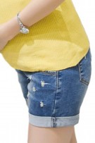 Korean Style Maternity Denim Short Pants ( M, L ) - Blue