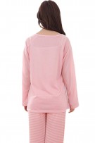 M.Mouse Printed Long Sleeve Maternity + Nursing Confinement Set / Sleep Wear - Pink
