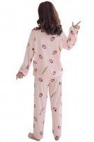 Strawberries Printed Maternity + Nursing Confinement Set / Sleep Wear - Pink
