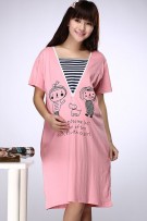 SGM8640 : V-neck Zippy Maternity Hooded Dress