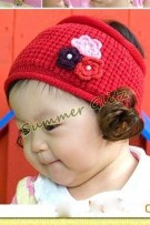 Korean Hand Crochet Little Flowers Head Band with Curly Hair